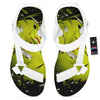 3D Baseballs Print White Open Toe Sandals-grizzshop