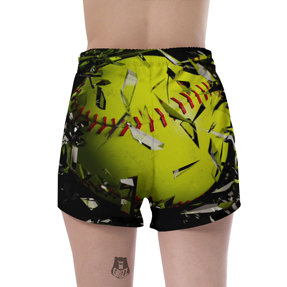 3D Baseballs Print Women's Shorts-grizzshop