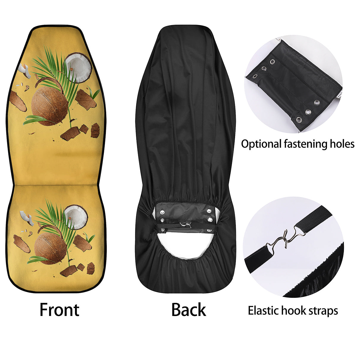 3D Coconut Print Car Seat Covers-grizzshop