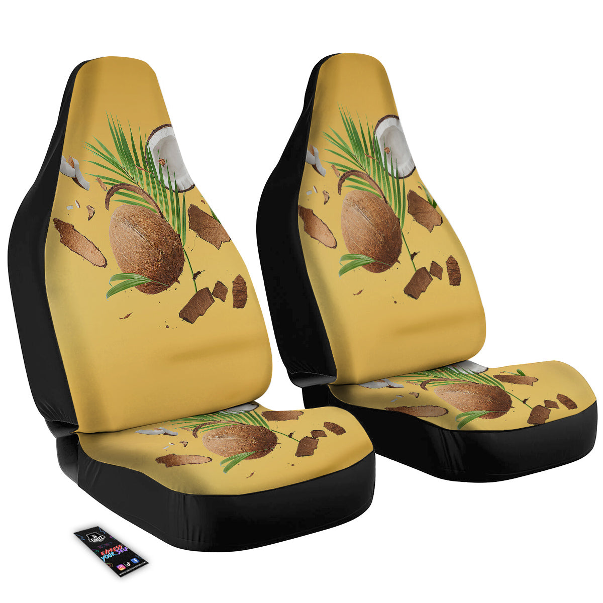 3D Coconut Print Car Seat Covers-grizzshop