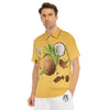 3D Coconut Print Men's Golf Shirts-grizzshop