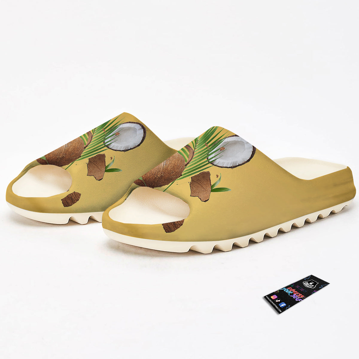 3D Coconut Print Sandals-grizzshop
