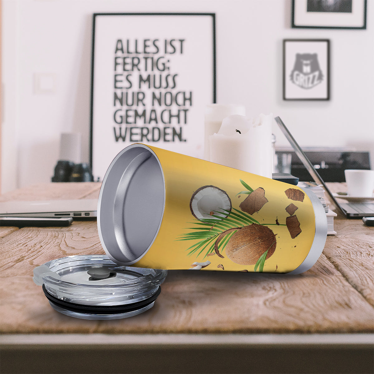 3D Coconut Print Tumbler-grizzshop