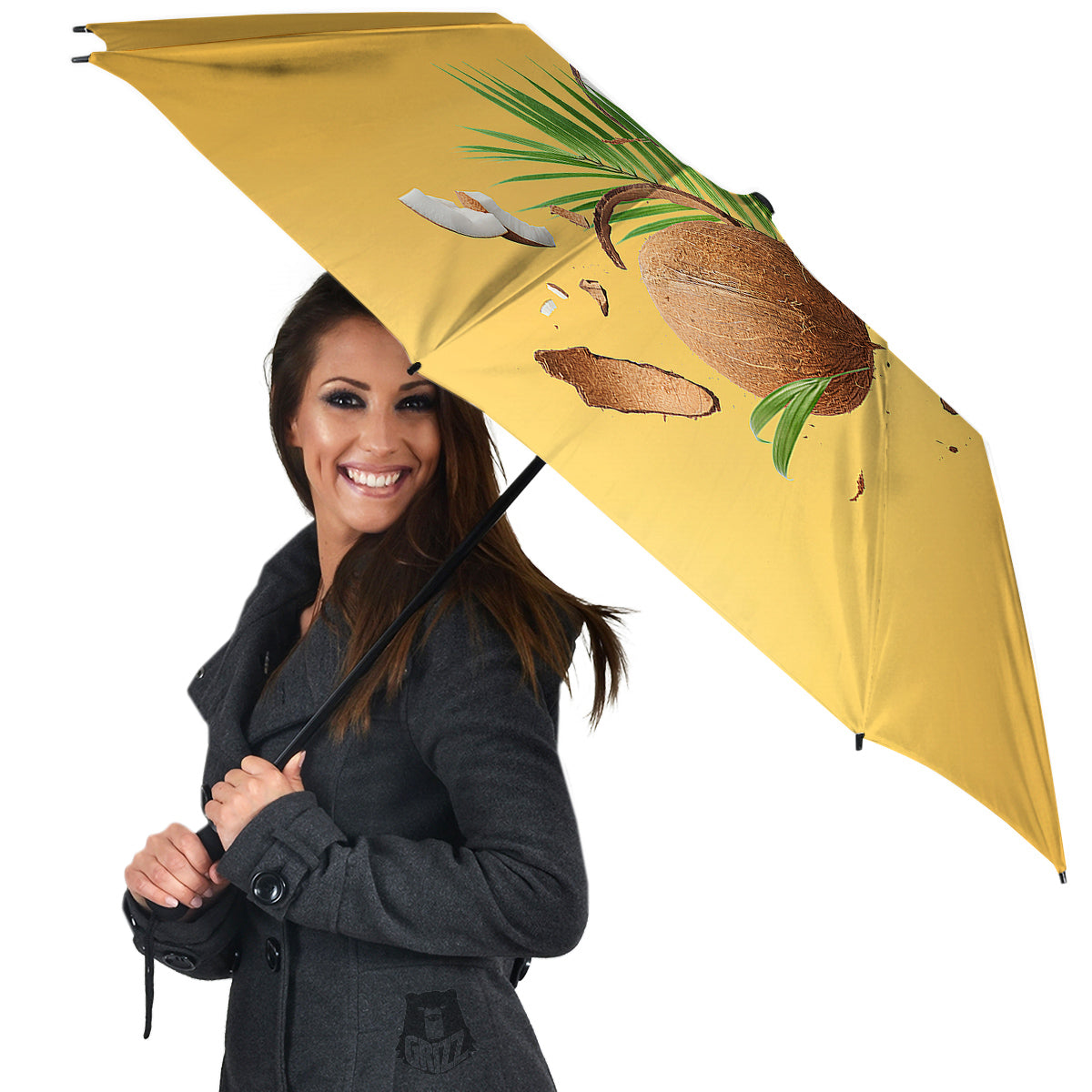 3D Coconut Print Umbrella-grizzshop