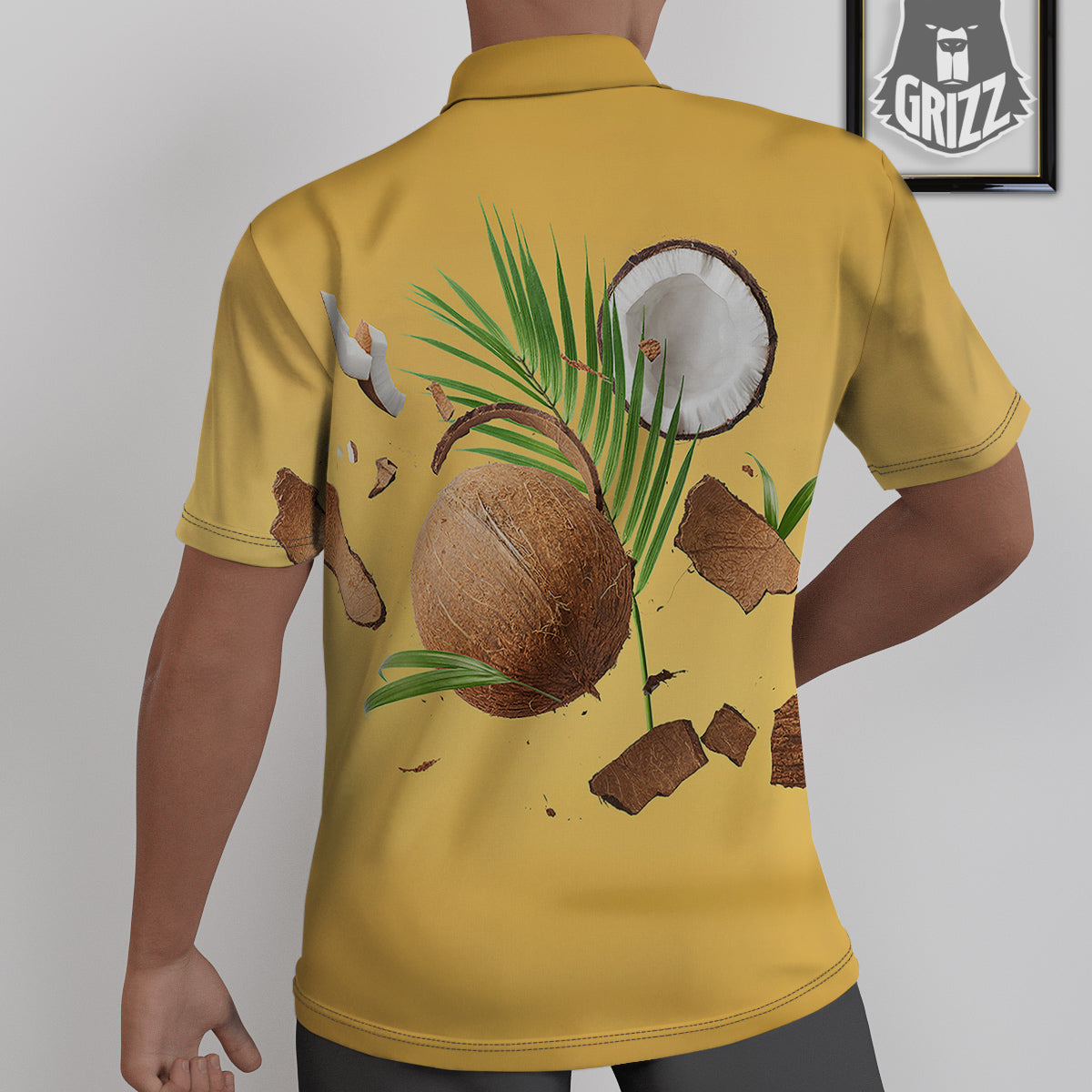 3D Coconut Print Untucked Shirts-grizzshop
