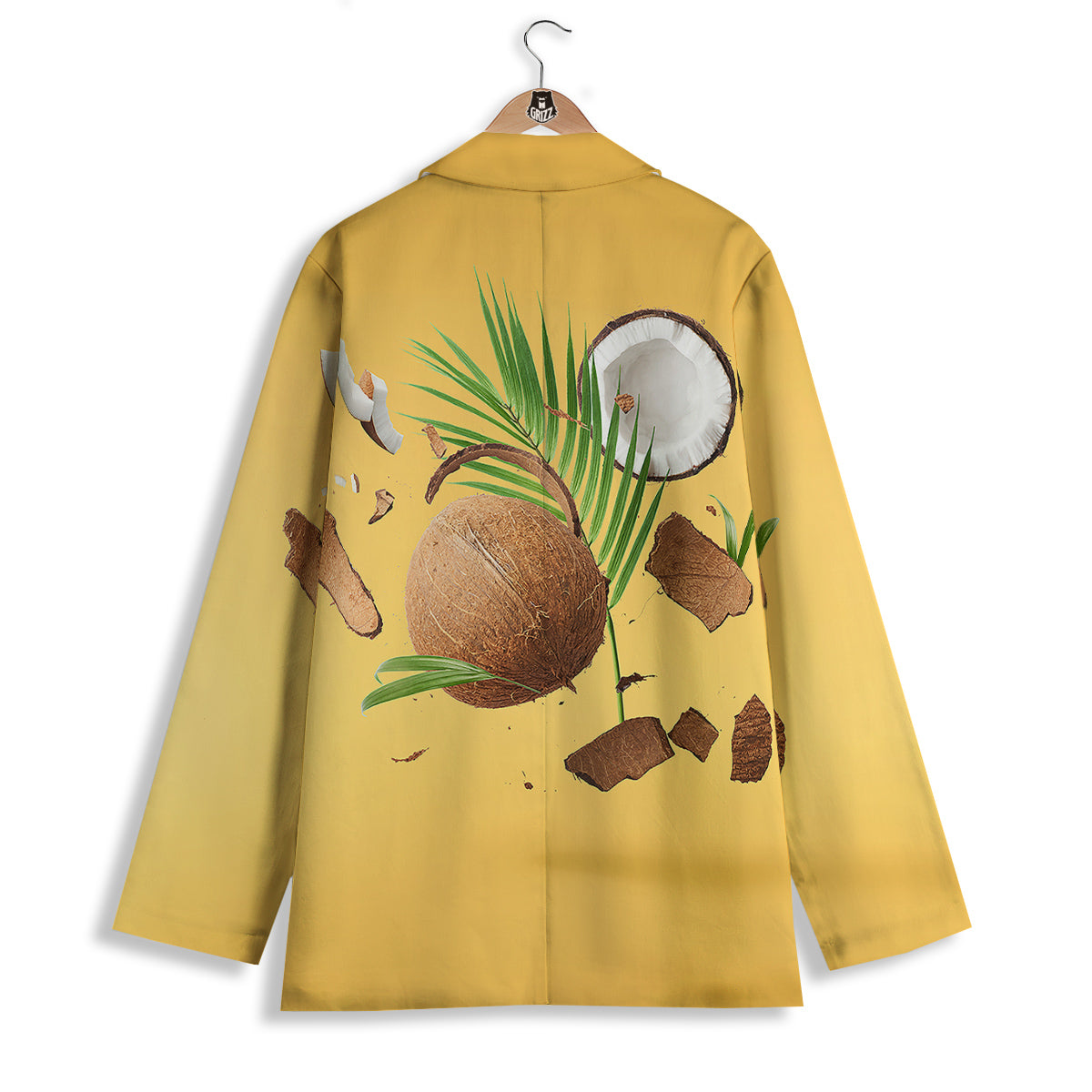 3D Coconut Print Women's Blazer-grizzshop