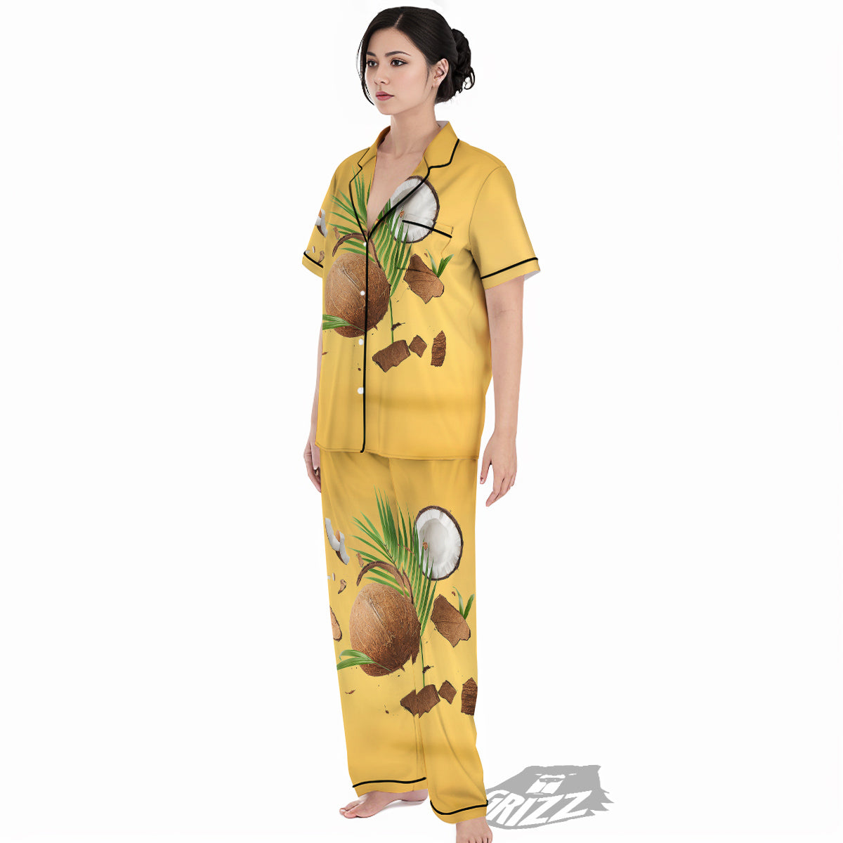 3D Coconut Print Women's Pajamas Set-grizzshop