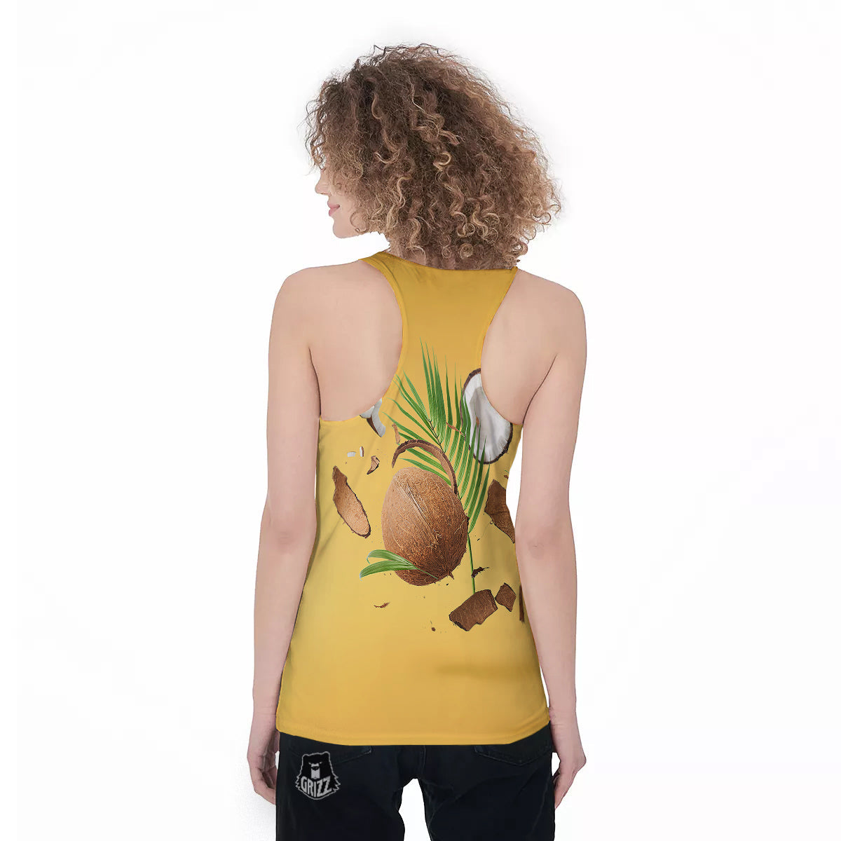 3D Coconut Print Women's Racerback Tank Top-grizzshop