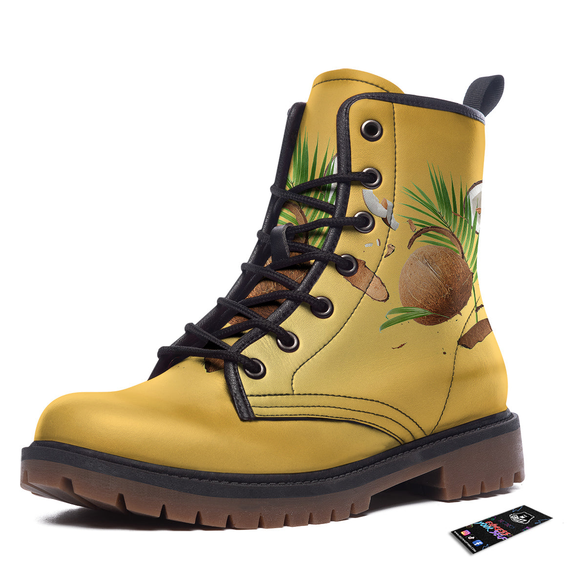 3D Coconut Print Work Boots-grizzshop