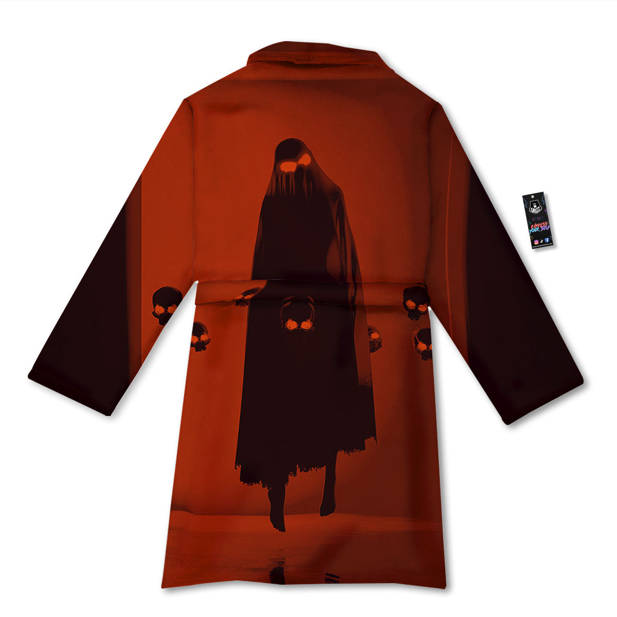 3D Ghost In The Darkness Print Bathrobe-grizzshop