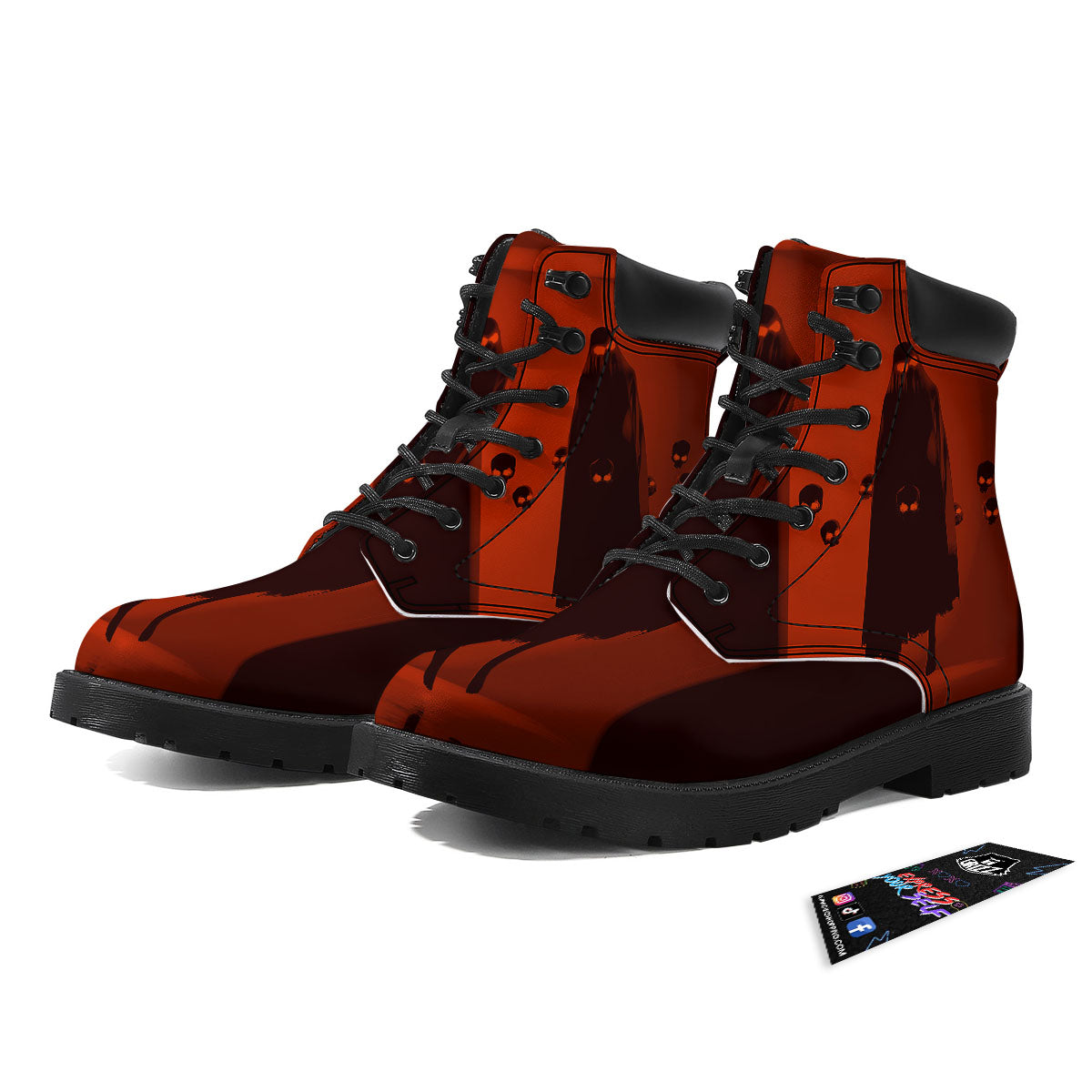 3D Ghost In The Darkness Print Boots-grizzshop