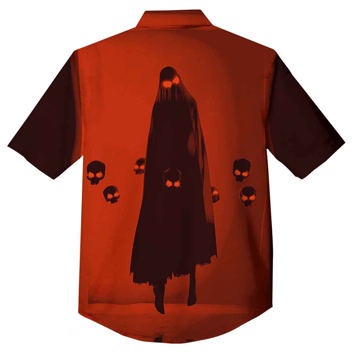 3D Ghost In The Darkness Print Button Up Shirt-grizzshop