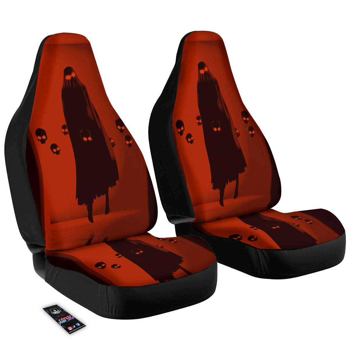 3D Ghost In The Darkness Print Car Seat Covers-grizzshop