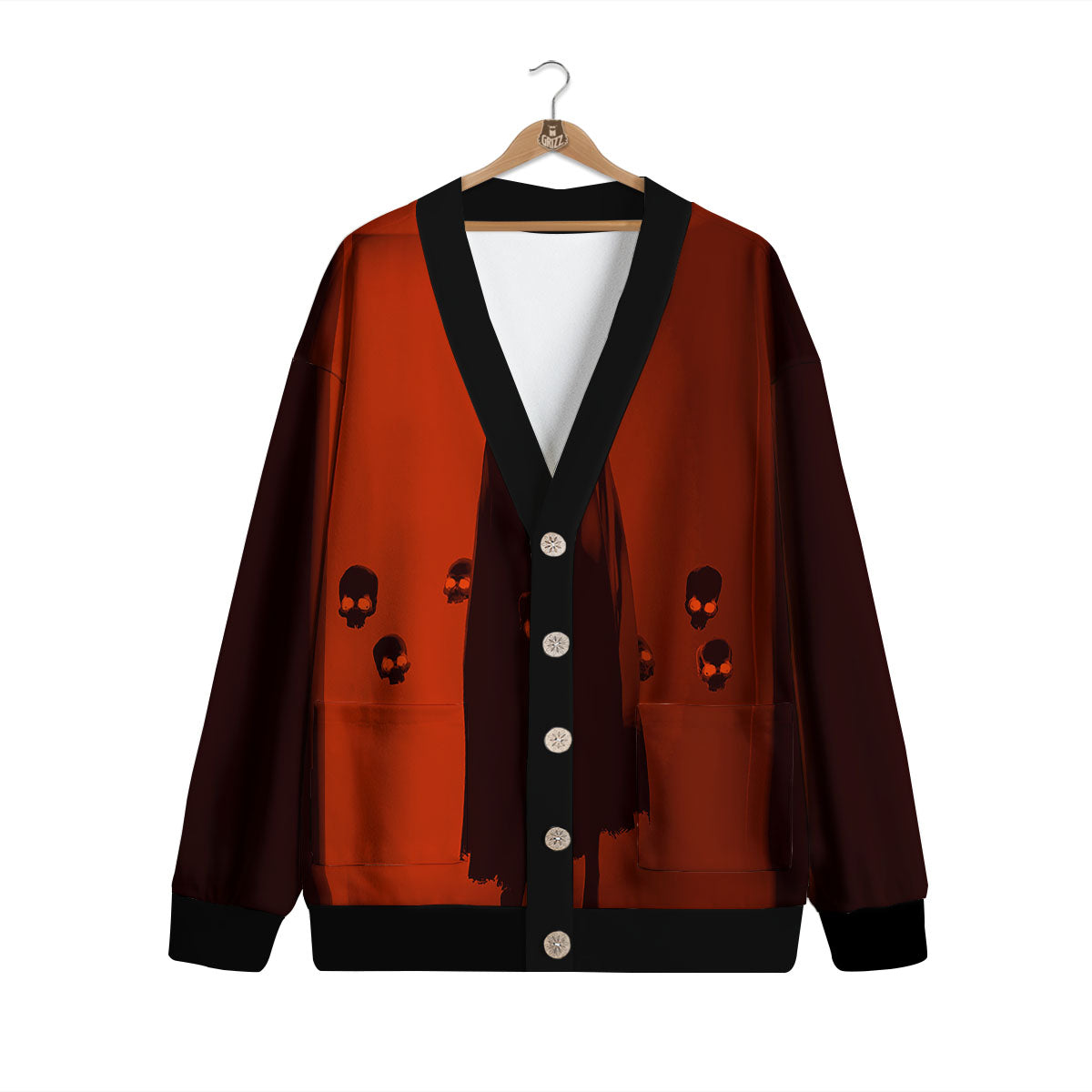 3D Ghost In The Darkness Print Cardigan-grizzshop