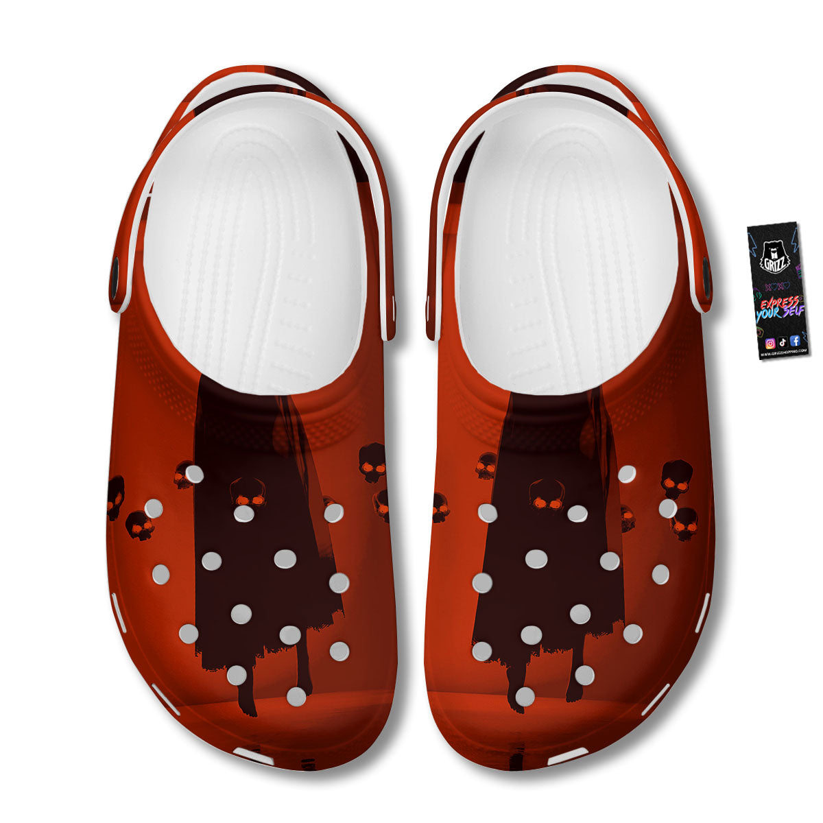 3D Ghost In The Darkness Print Clog-grizzshop
