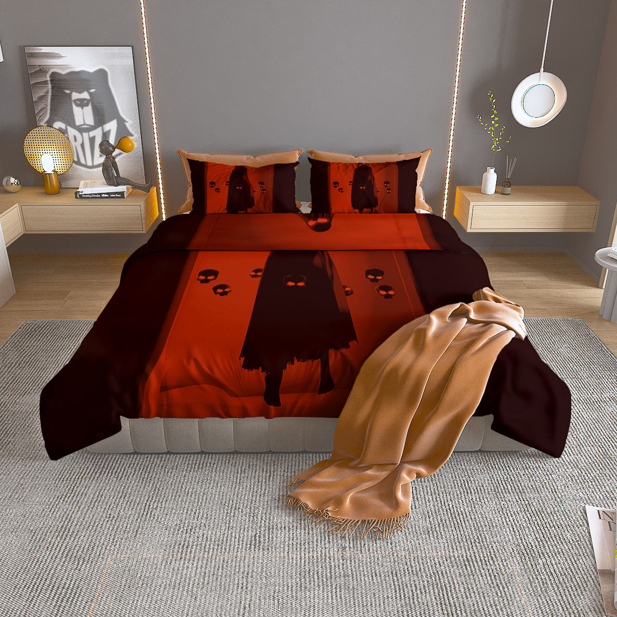 3D Ghost In The Darkness Print Duvet Cover Bedding Set