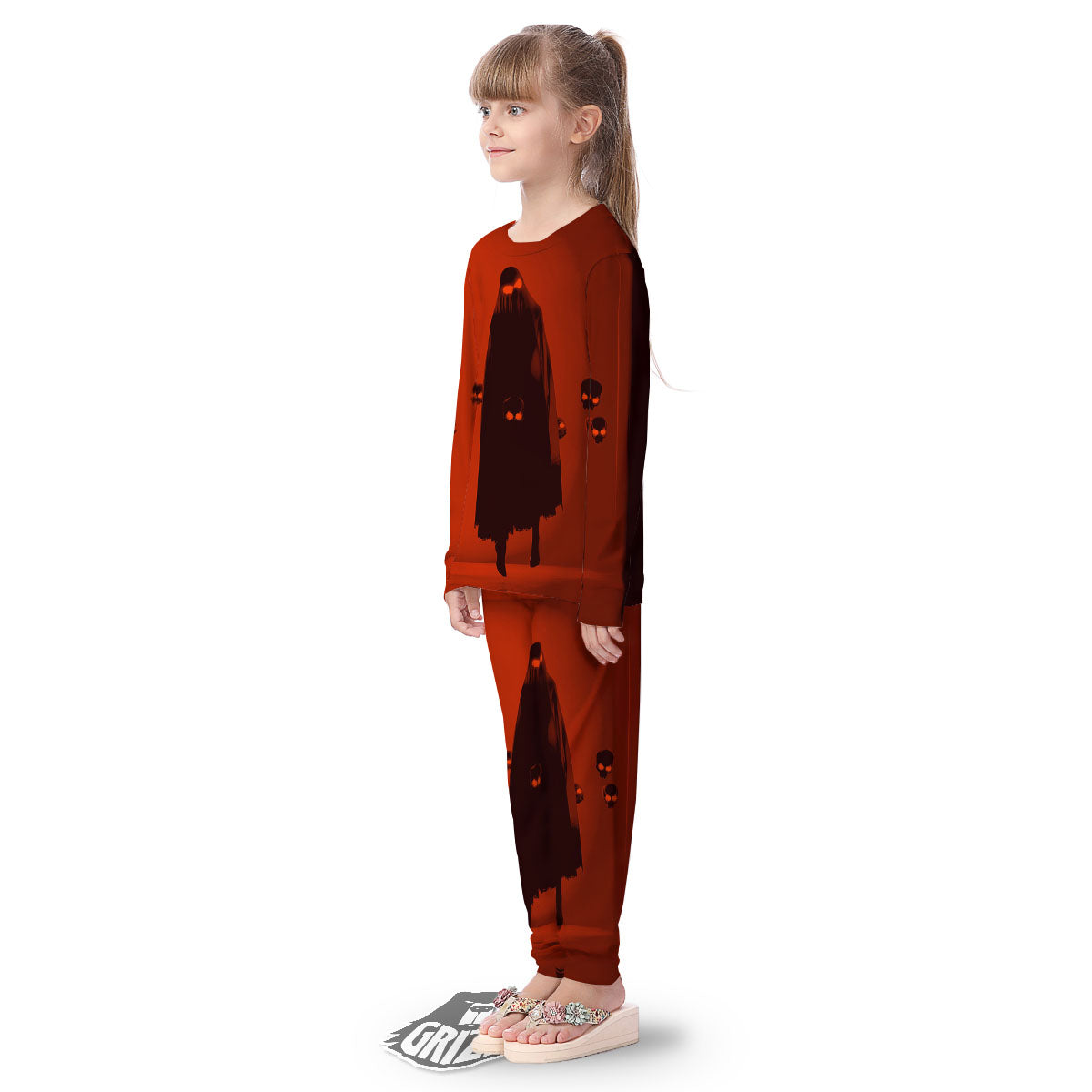 3D Ghost In The Darkness Print Kid's Pajamas-grizzshop