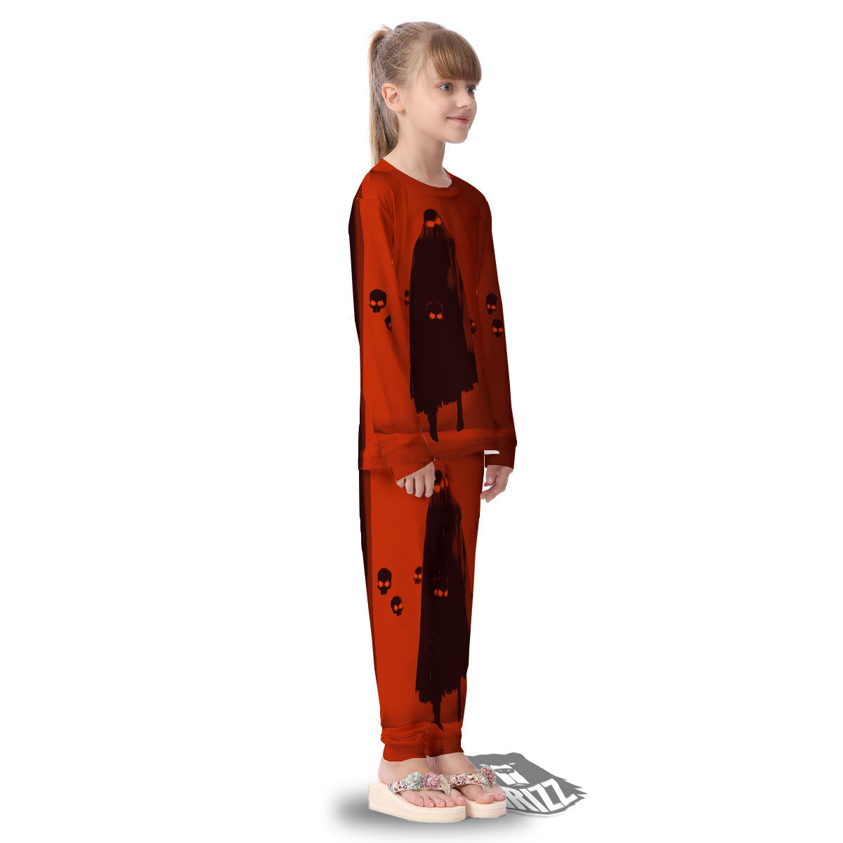 3D Ghost In The Darkness Print Kid's Pajamas-grizzshop