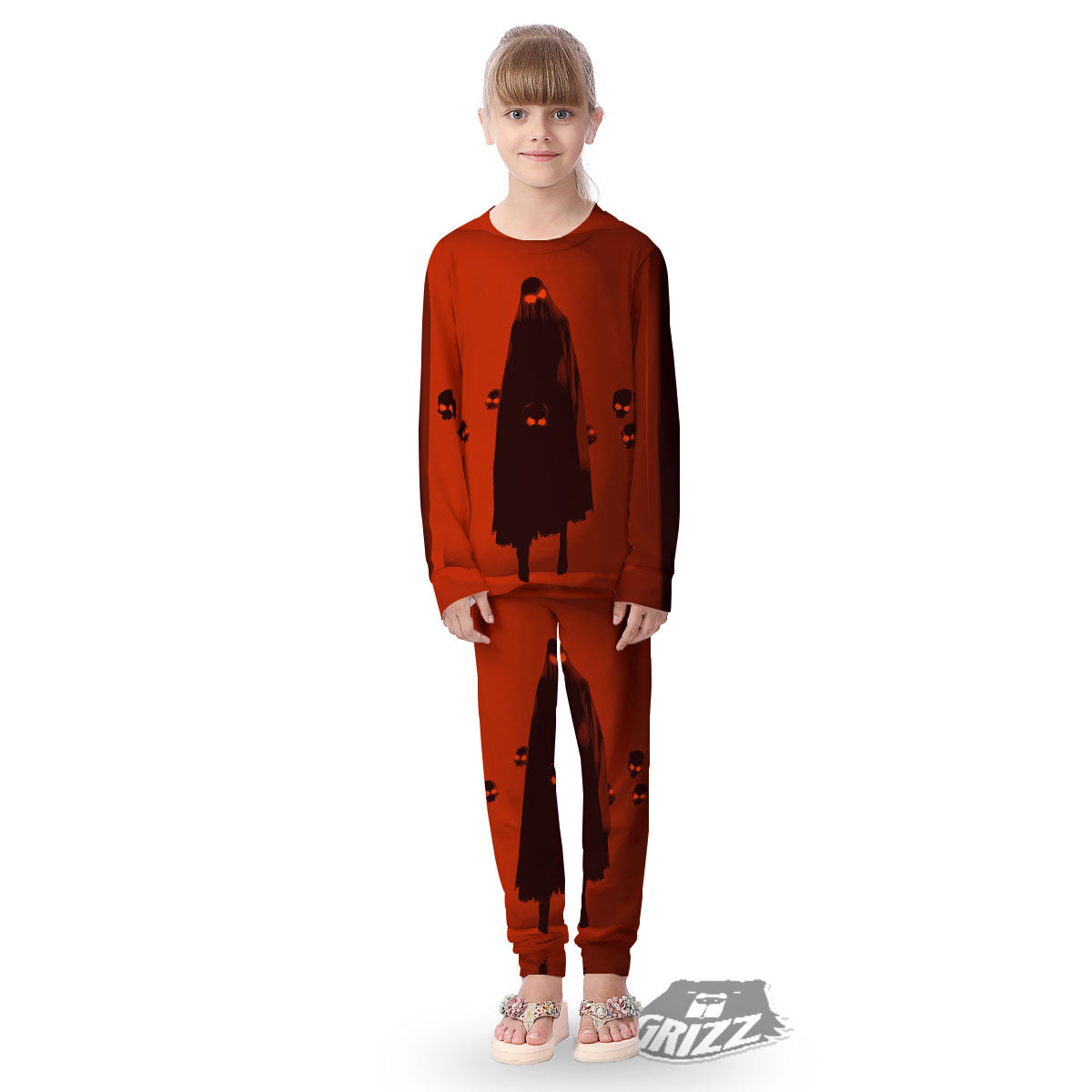 3D Ghost In The Darkness Print Kid's Pajamas-grizzshop