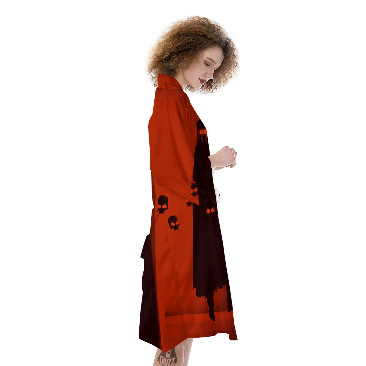 3D Ghost In The Darkness Print Kimono-grizzshop