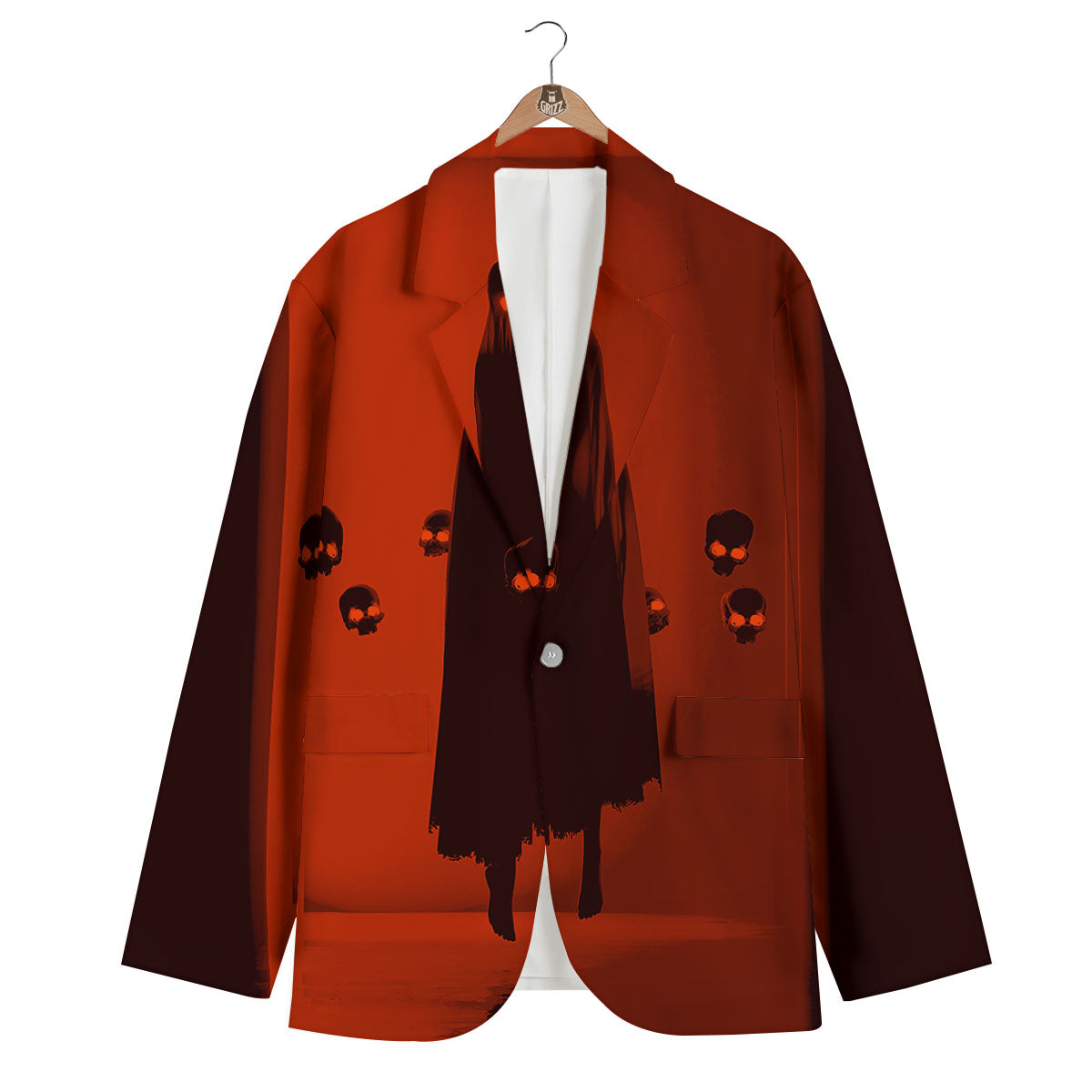 3D Ghost In The Darkness Print Men's Blazer-grizzshop