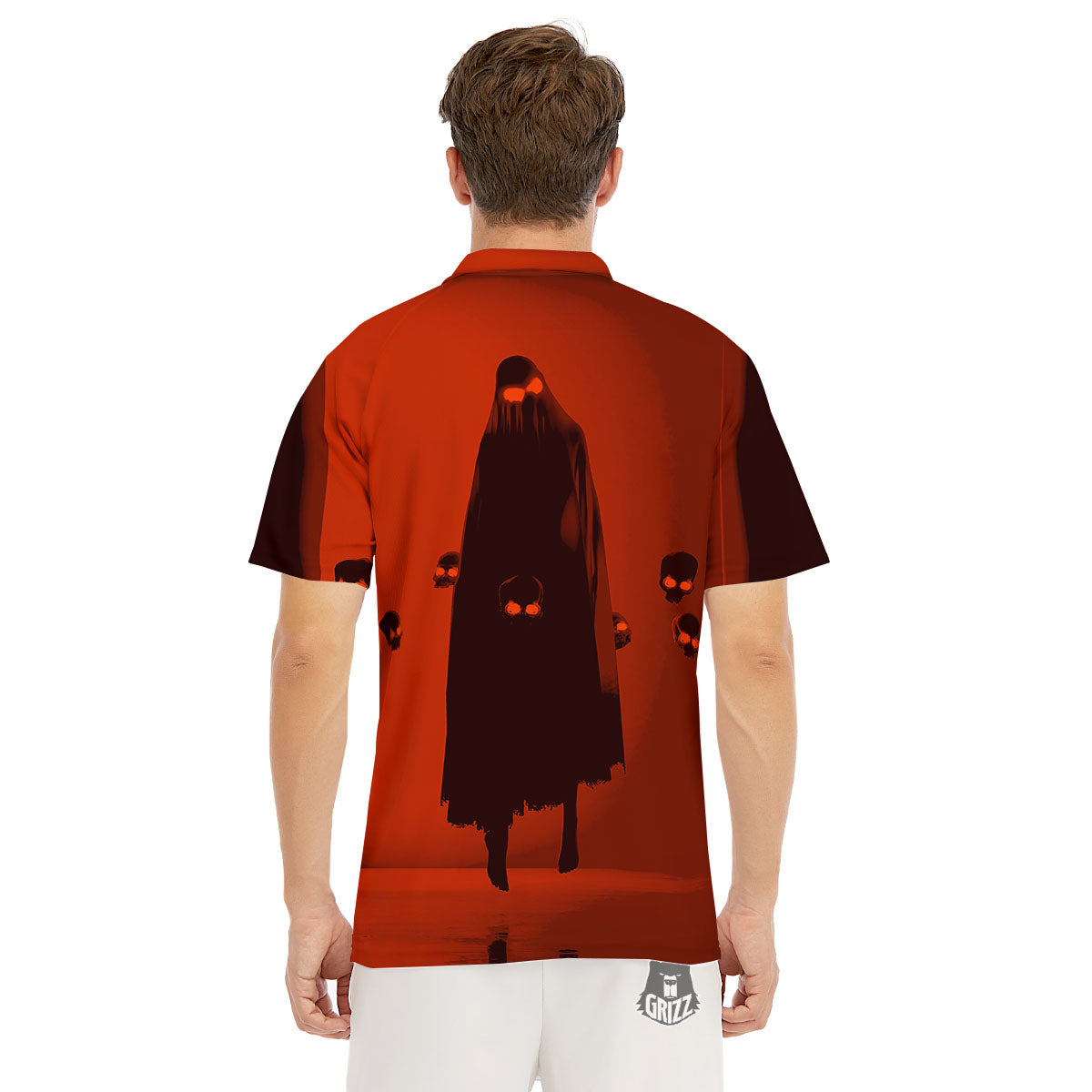 3D Ghost In The Darkness Print Men's Golf Shirts-grizzshop