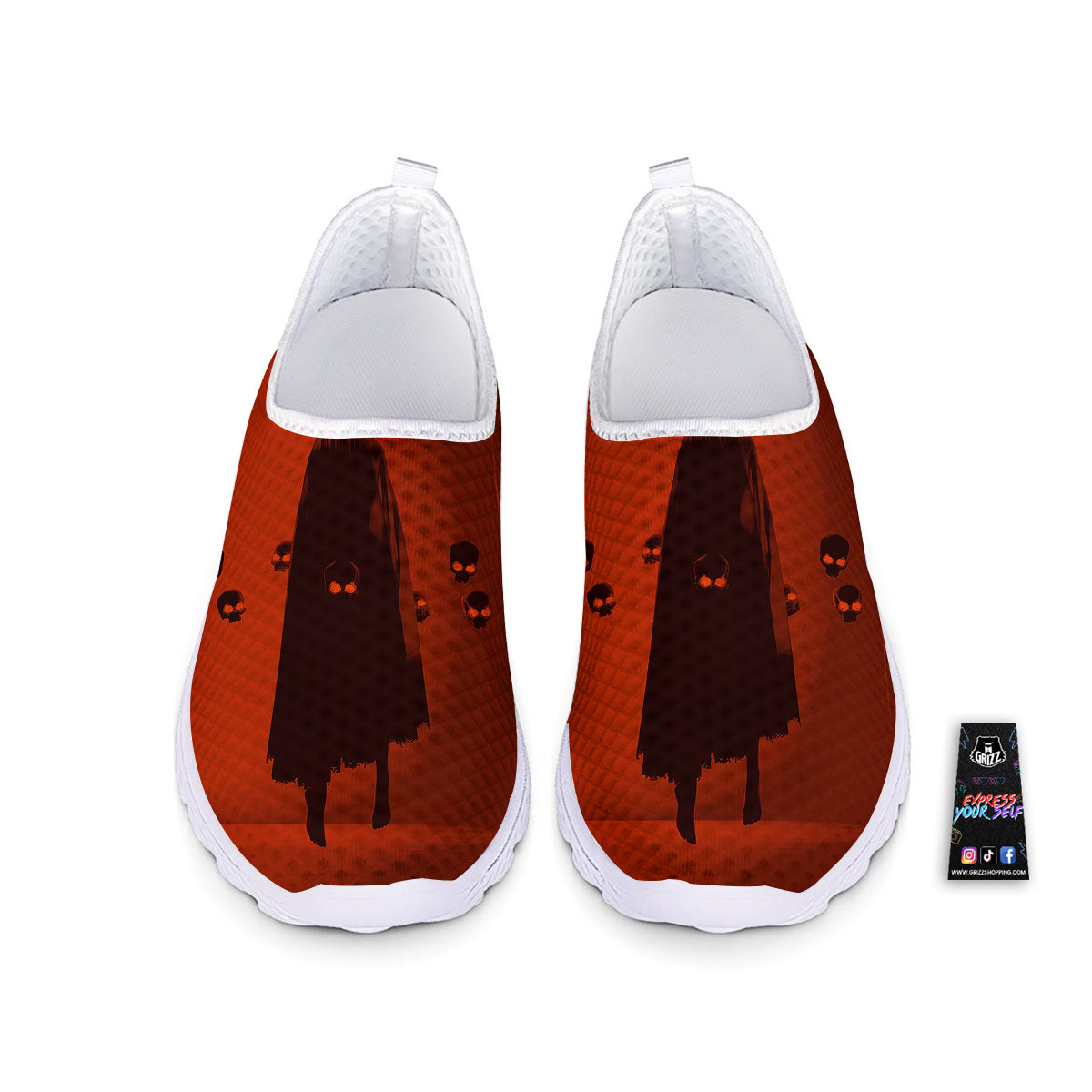 3D Ghost In The Darkness Print Nurse Shoes-grizzshop