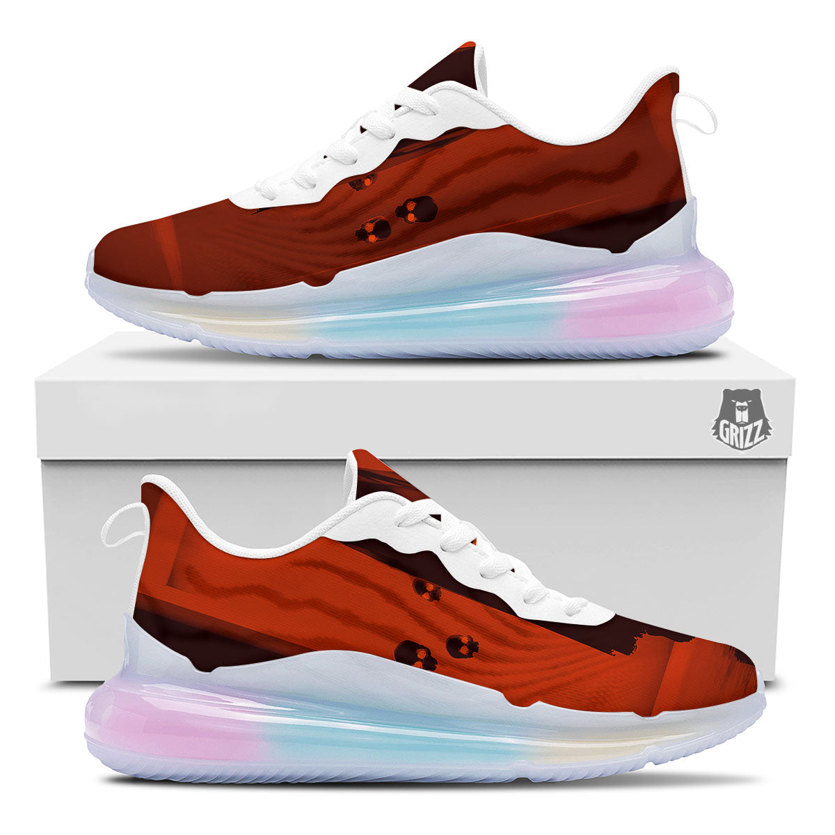 3D Ghost In The Darkness Print Running Sneakers-grizzshop