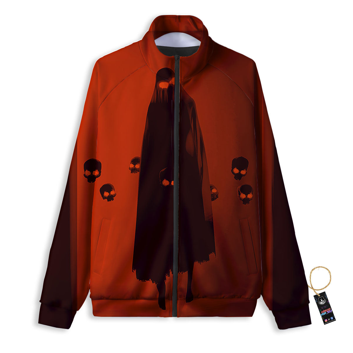 3D Ghost In The Darkness Print Track Jacket-grizzshop