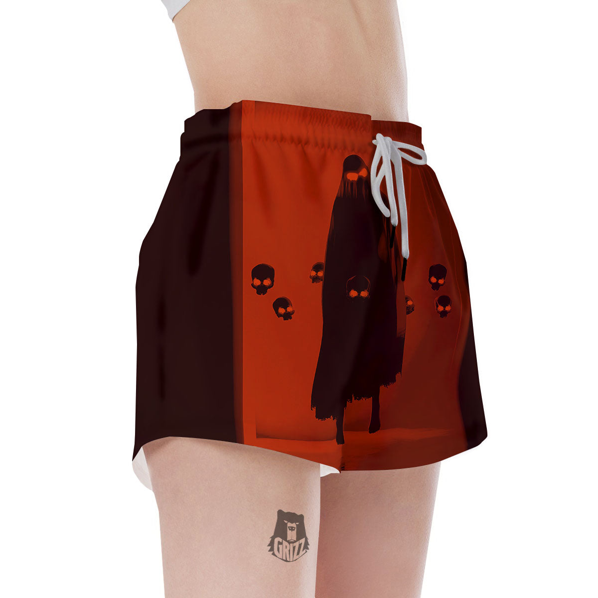 3D Ghost In The Darkness Print Women's Shorts-grizzshop