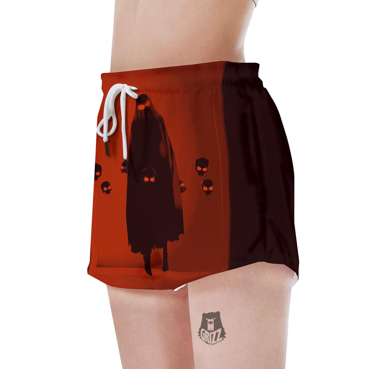 3D Ghost In The Darkness Print Women's Shorts-grizzshop