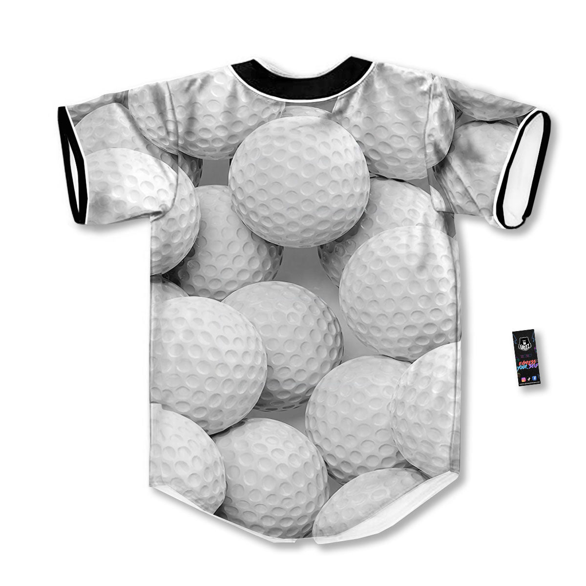 3D Golf Ball Print Baseball Jersey-grizzshop