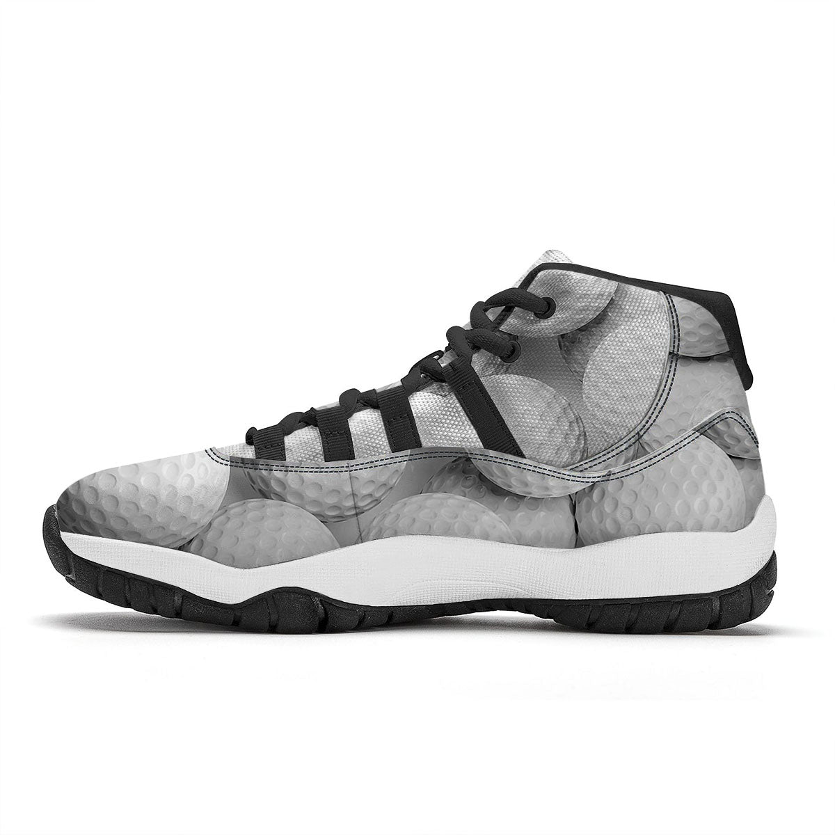 3D Golf Ball Print Black Bball Shoes-grizzshop