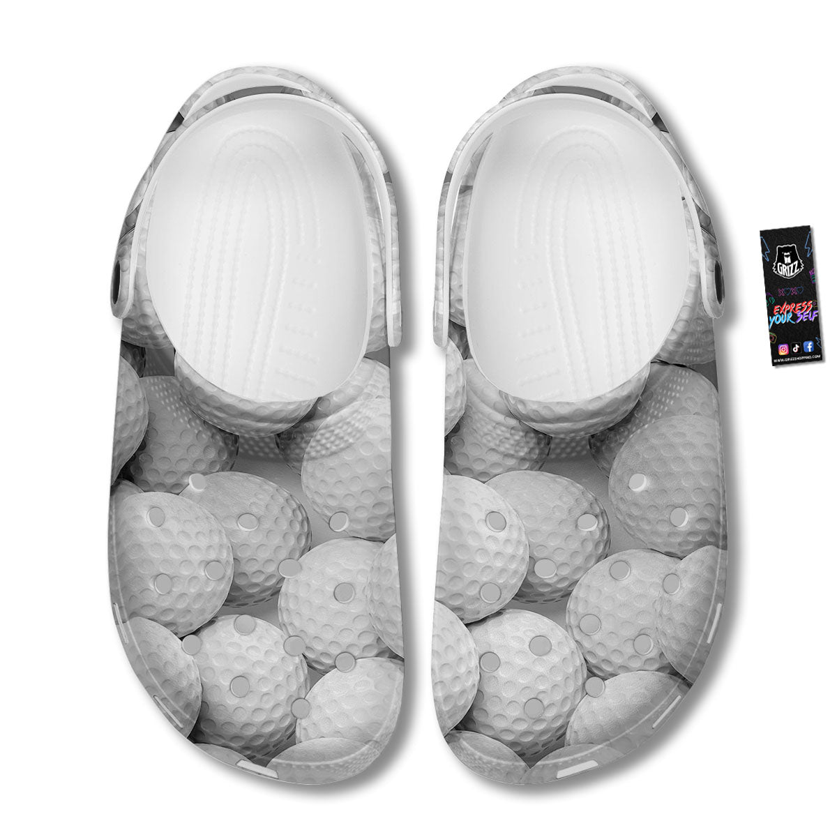 3D Golf Ball Print Clog-grizzshop