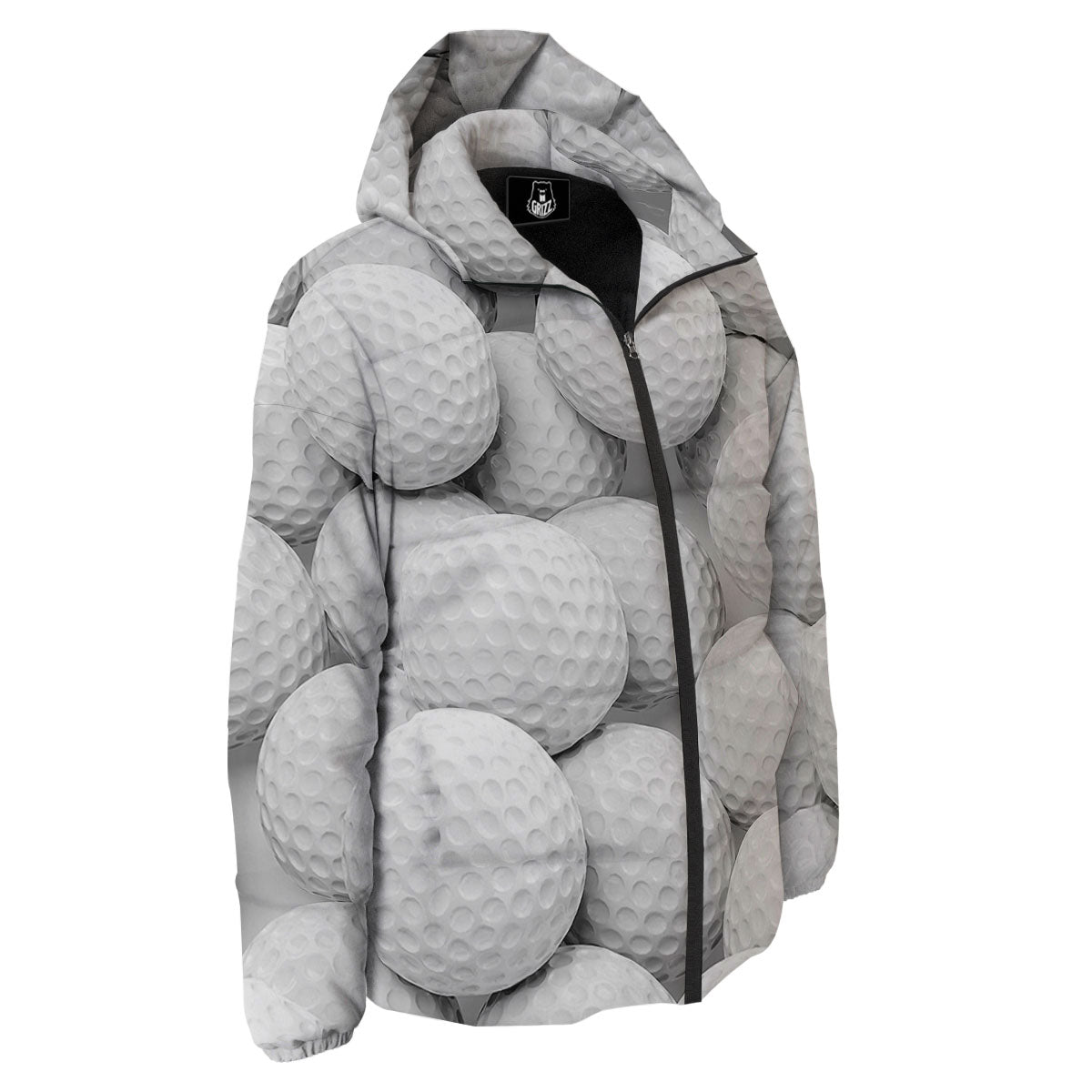 3D Golf Ball Print Down Jacket-grizzshop