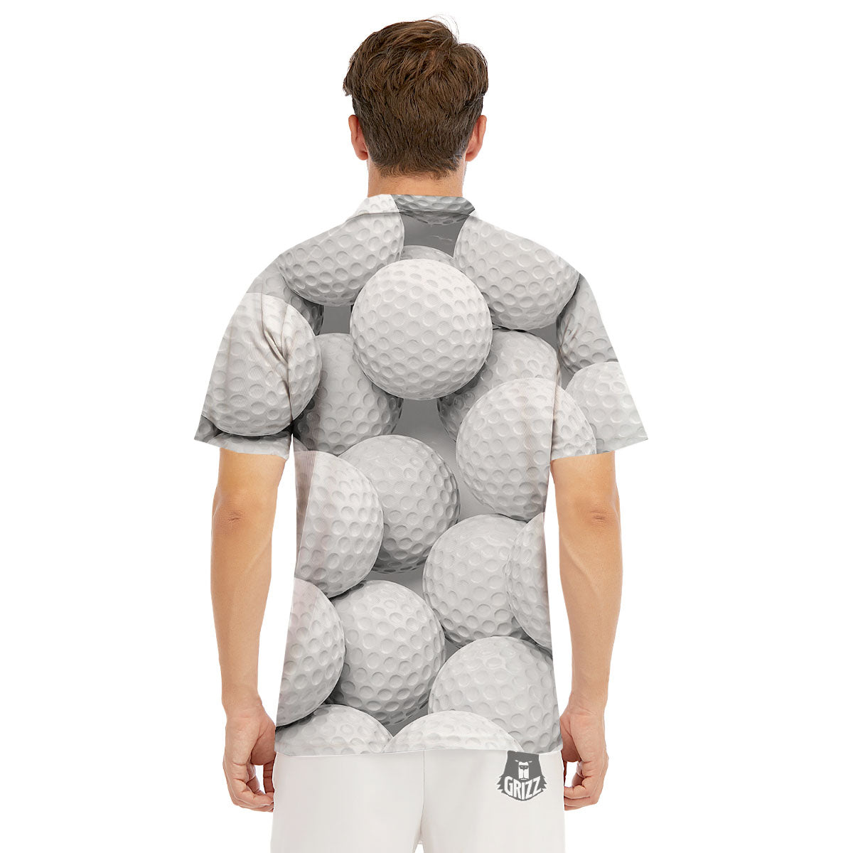 3D Golf Ball Print Men's Golf Shirts-grizzshop