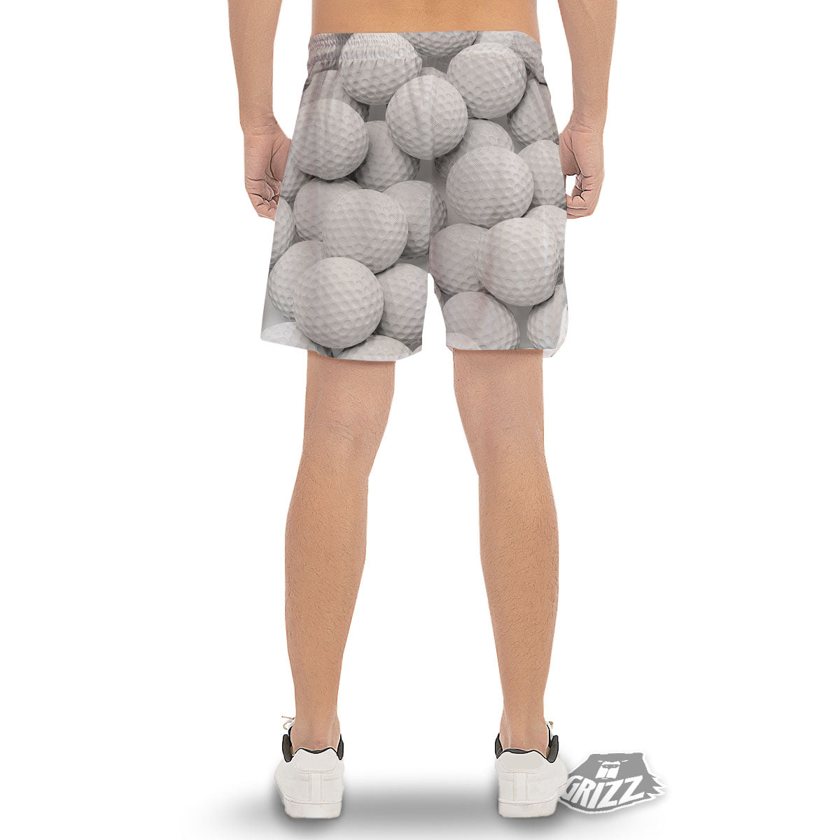 3D Golf Ball Print Men's Gym Shorts-grizzshop