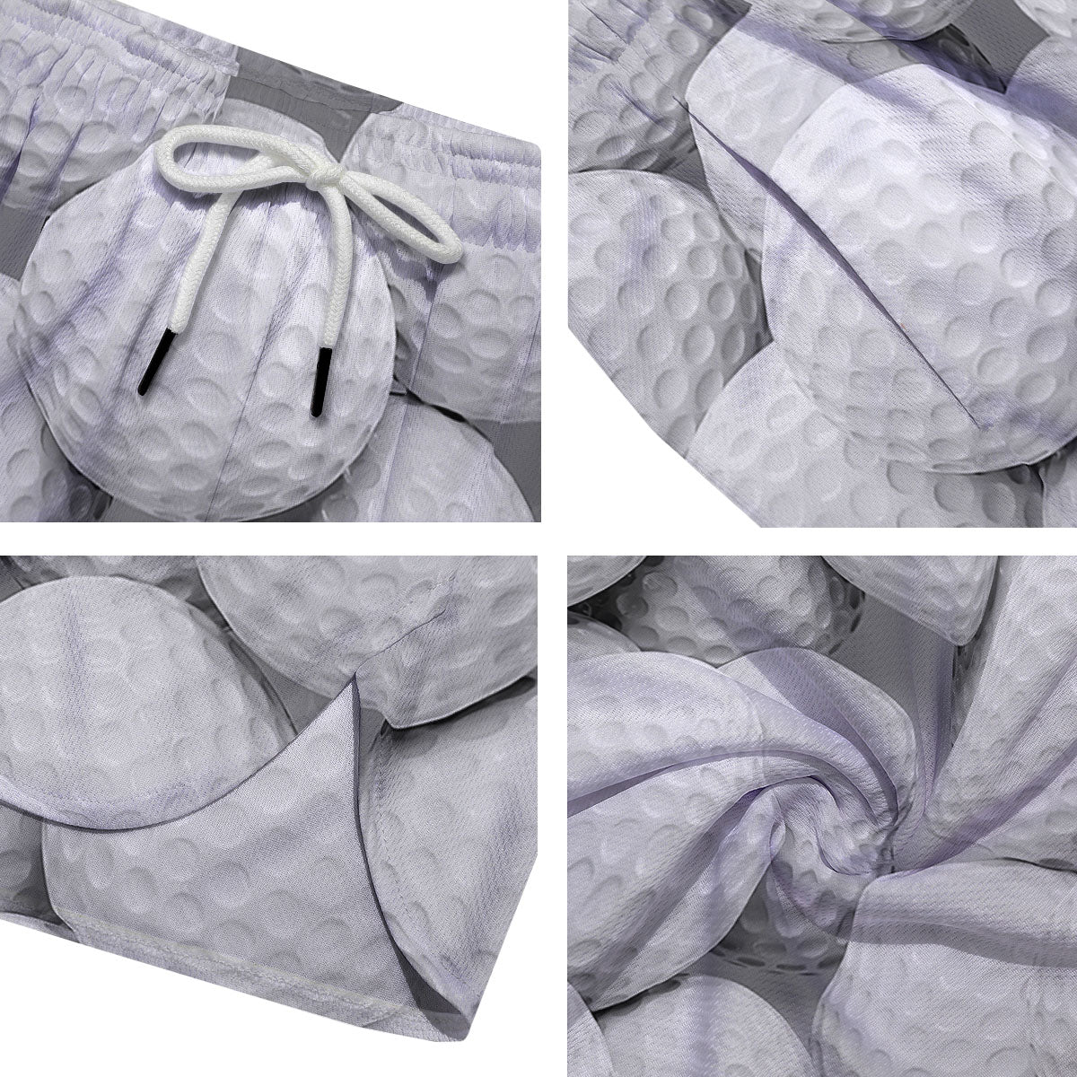 3D Golf Ball Print Men's Running Shorts-grizzshop