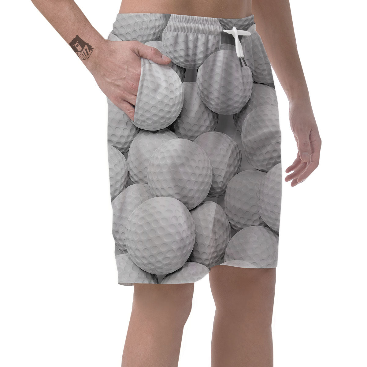 3D Golf Ball Print Men's Shorts-grizzshop