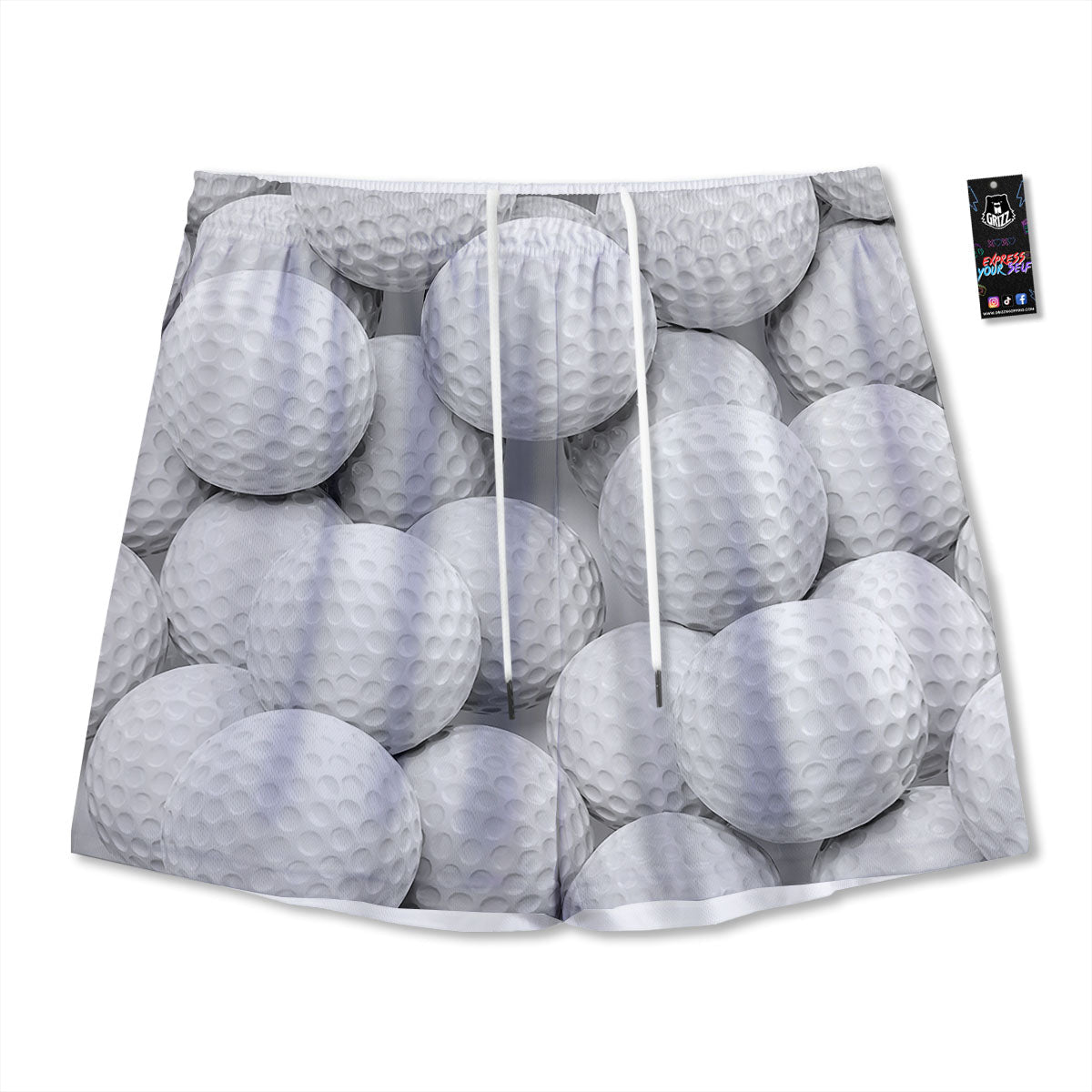 3D Golf Ball Print Mesh Shorts