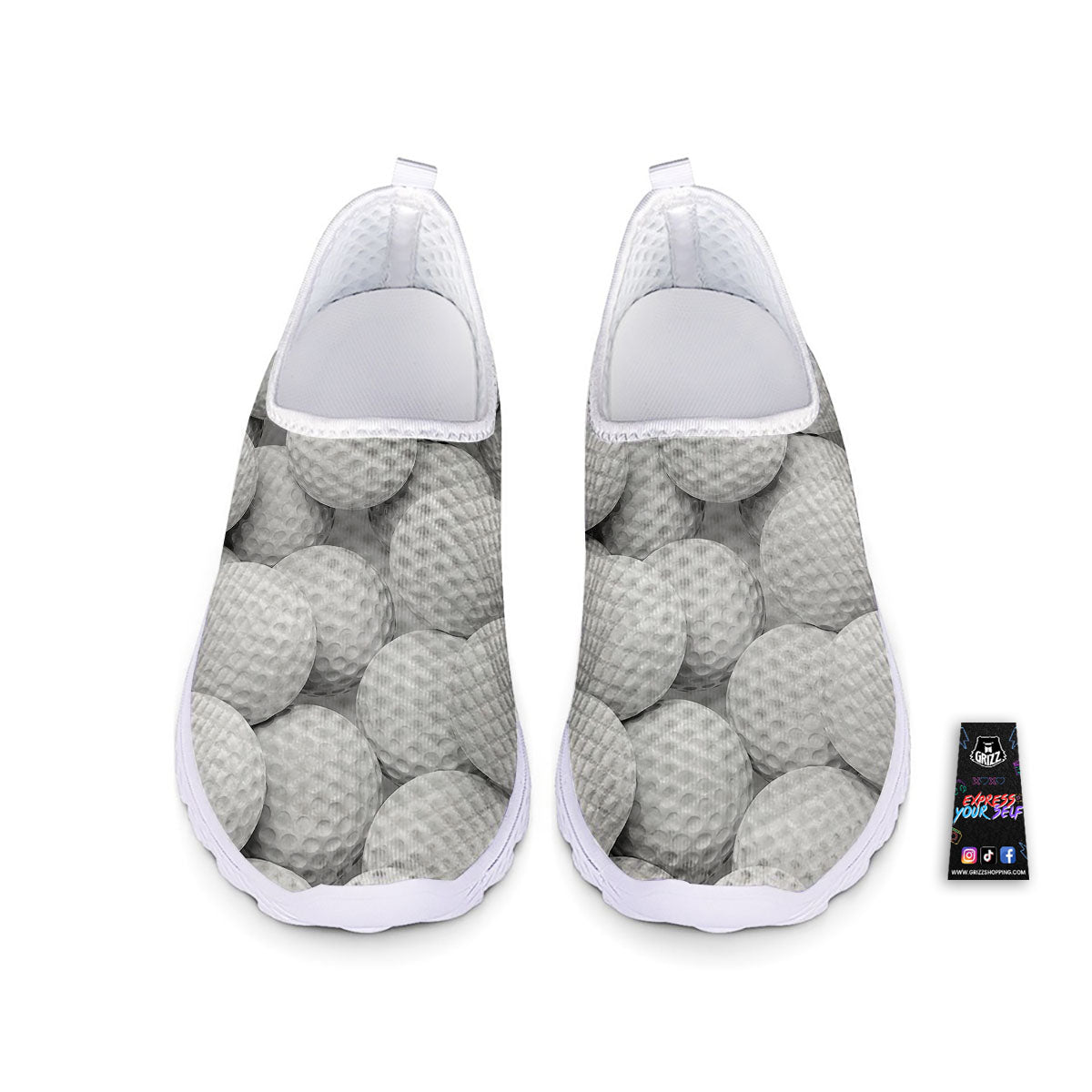 3D Golf Ball Print Nurse Shoes-grizzshop
