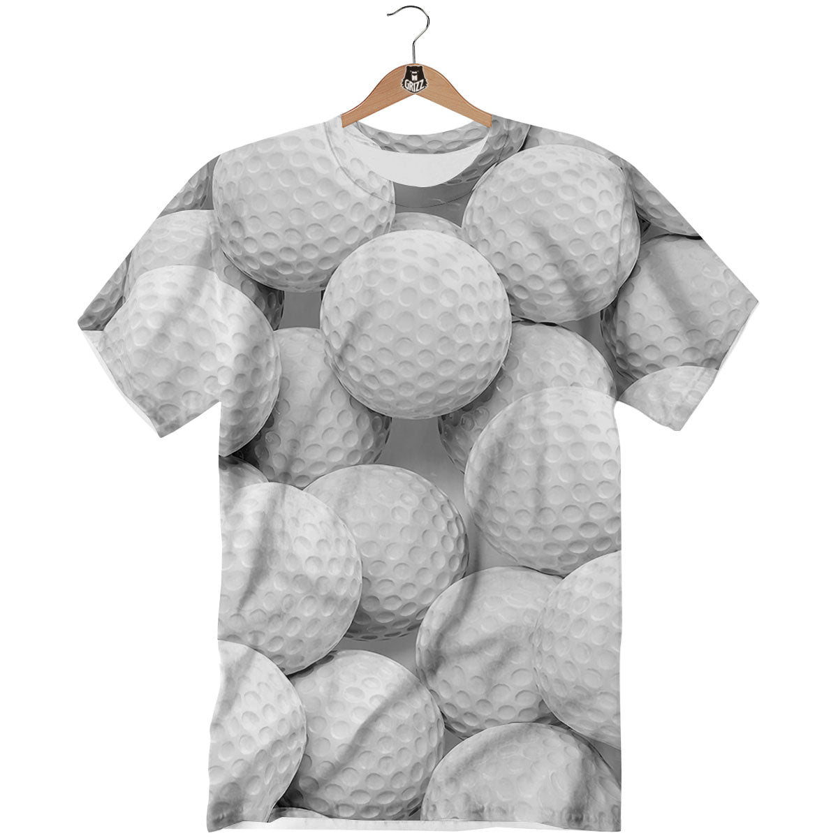 3D Golf Ball Print T-Shirt-grizzshop