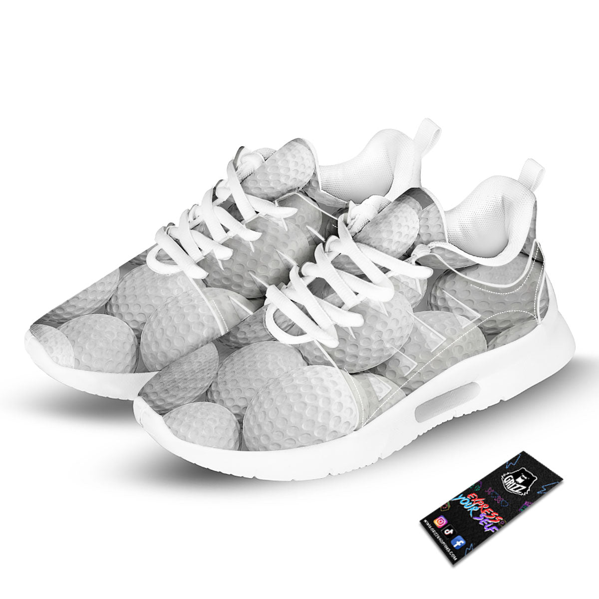 3D Golf Ball Print Tennis Shoes-grizzshop