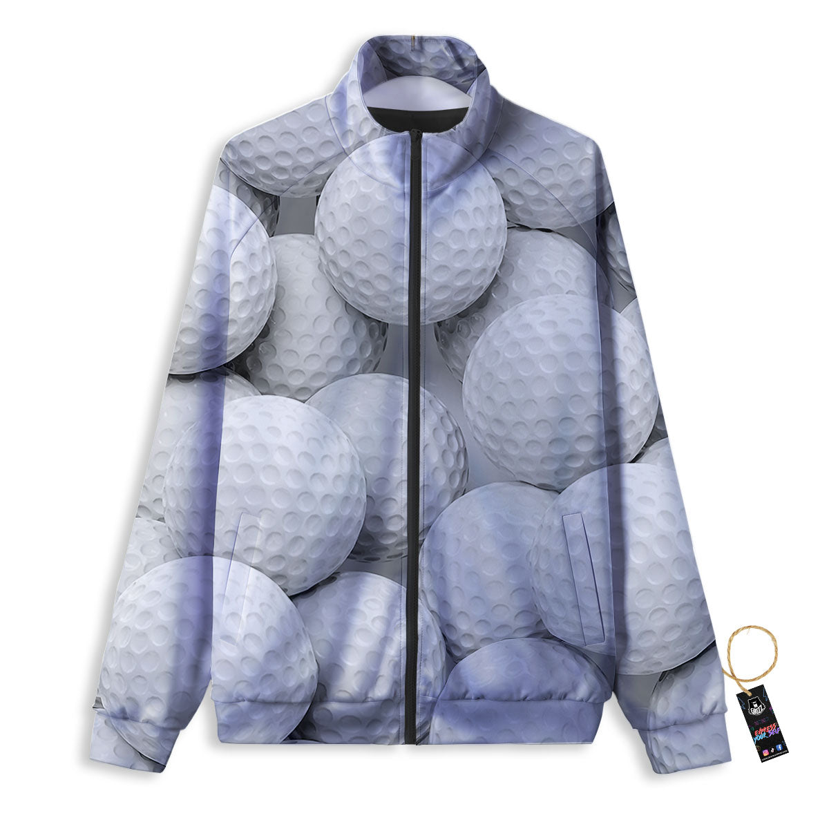3D Golf Ball Print Track Jacket-grizzshop