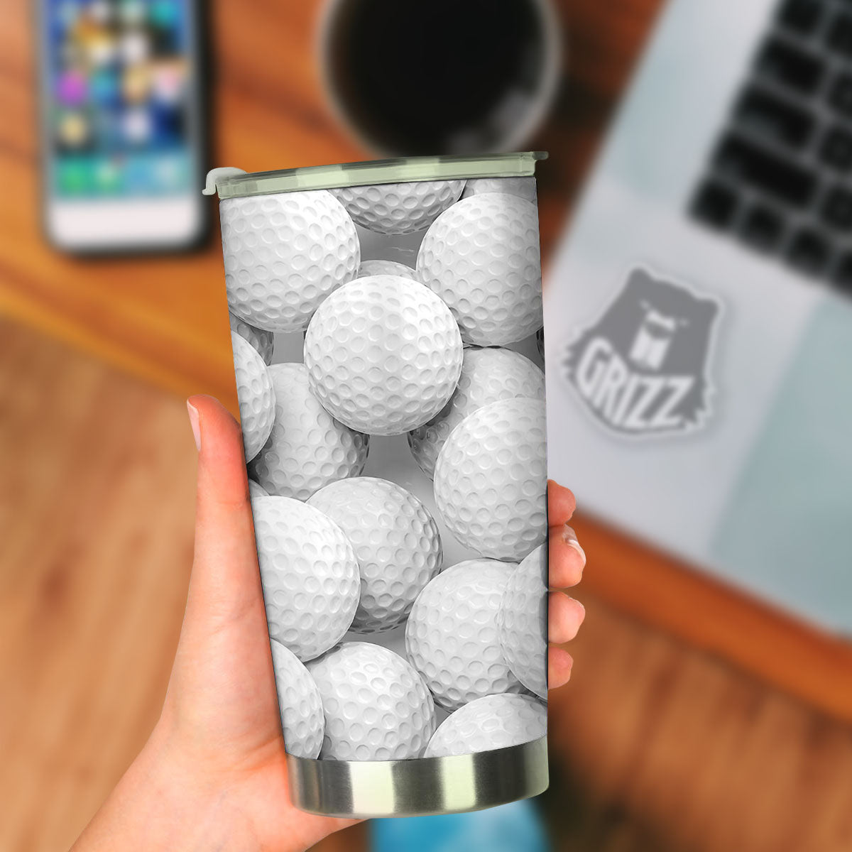 3D Golf Ball Print Tumbler-grizzshop