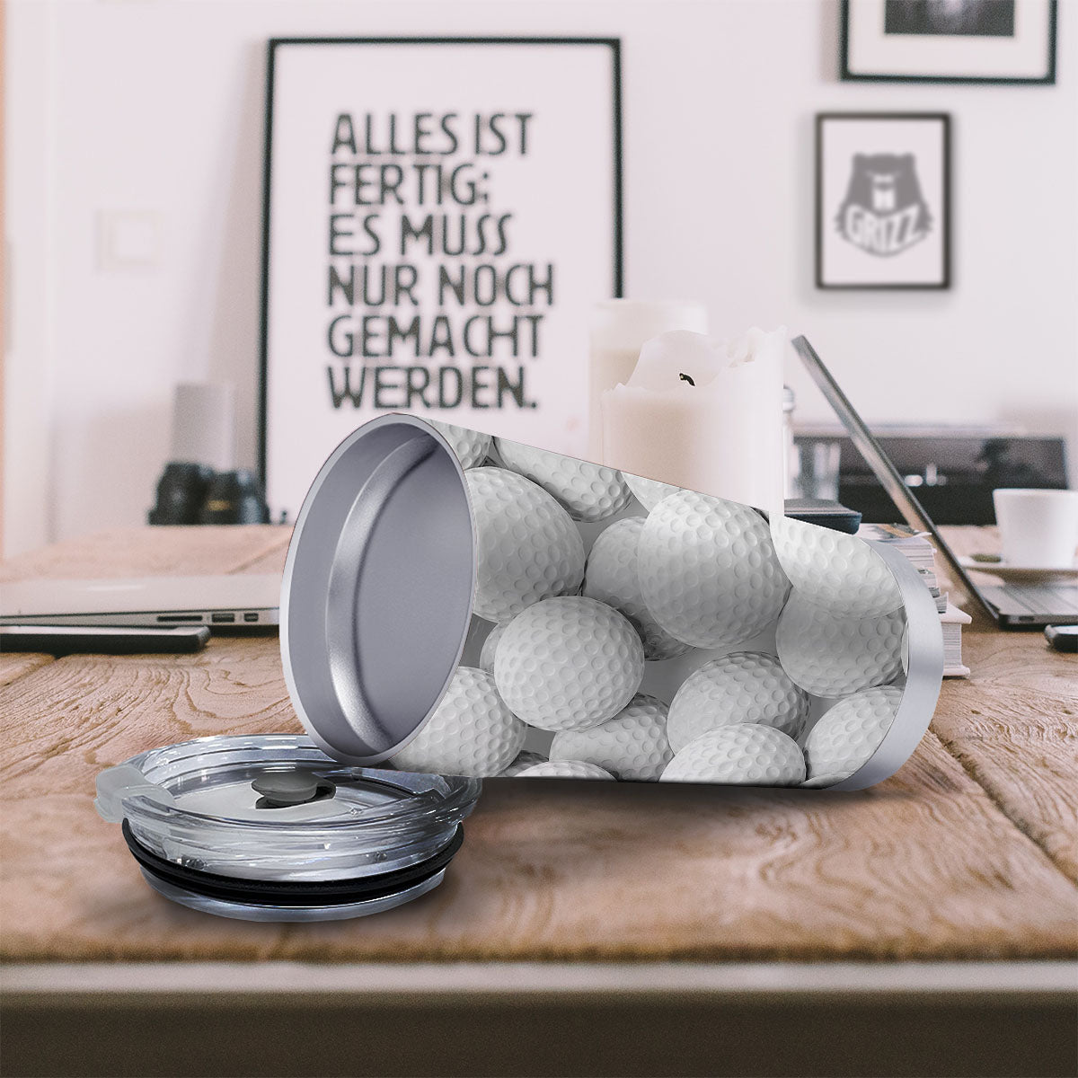 3D Golf Ball Print Tumbler-grizzshop