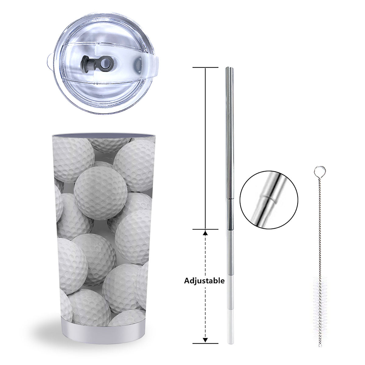 3D Golf Ball Print Tumbler-grizzshop