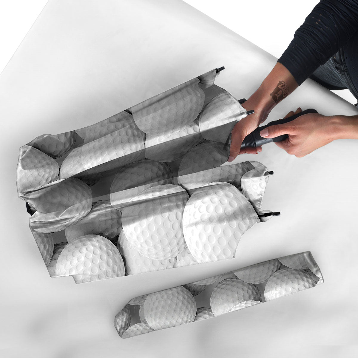 3D Golf Ball Print Umbrella-grizzshop