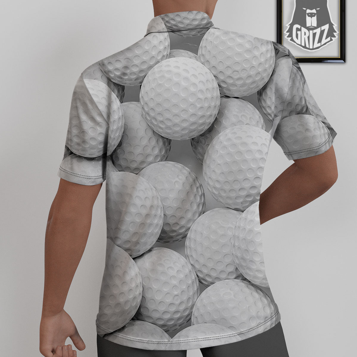 3D Golf Ball Print Untucked Shirts-grizzshop