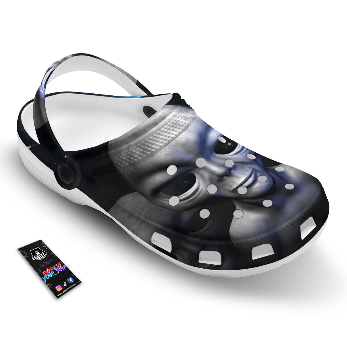 3D Grey Alien Print Clog-grizzshop